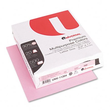 UNIVERSAL BATTERY Universal 11204 Premium Color Copy/Laser Paper  Pink  20lb  Letter  500 Sheets 11204